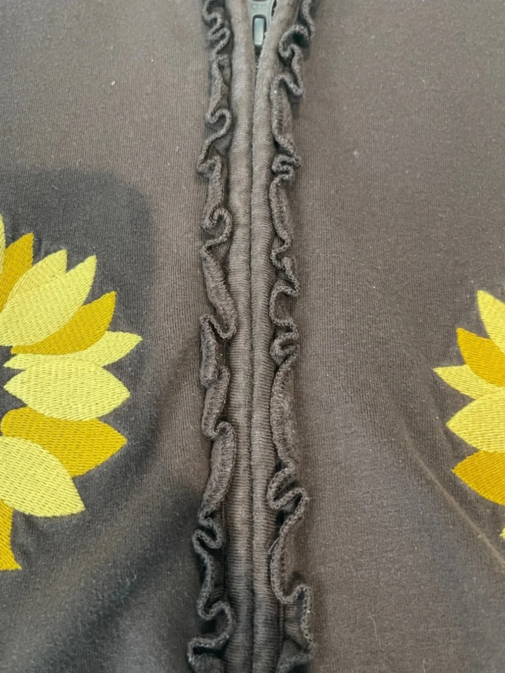 Gymboree Brown Zip Hoodie with Sunflower Pockets